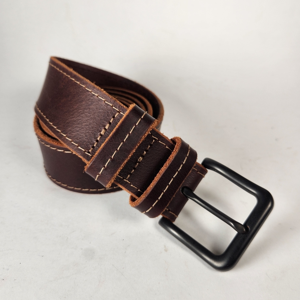 WRANGLER Belt Men’s Size 42 Brown Western Genuine Leather Cowboy Workwear